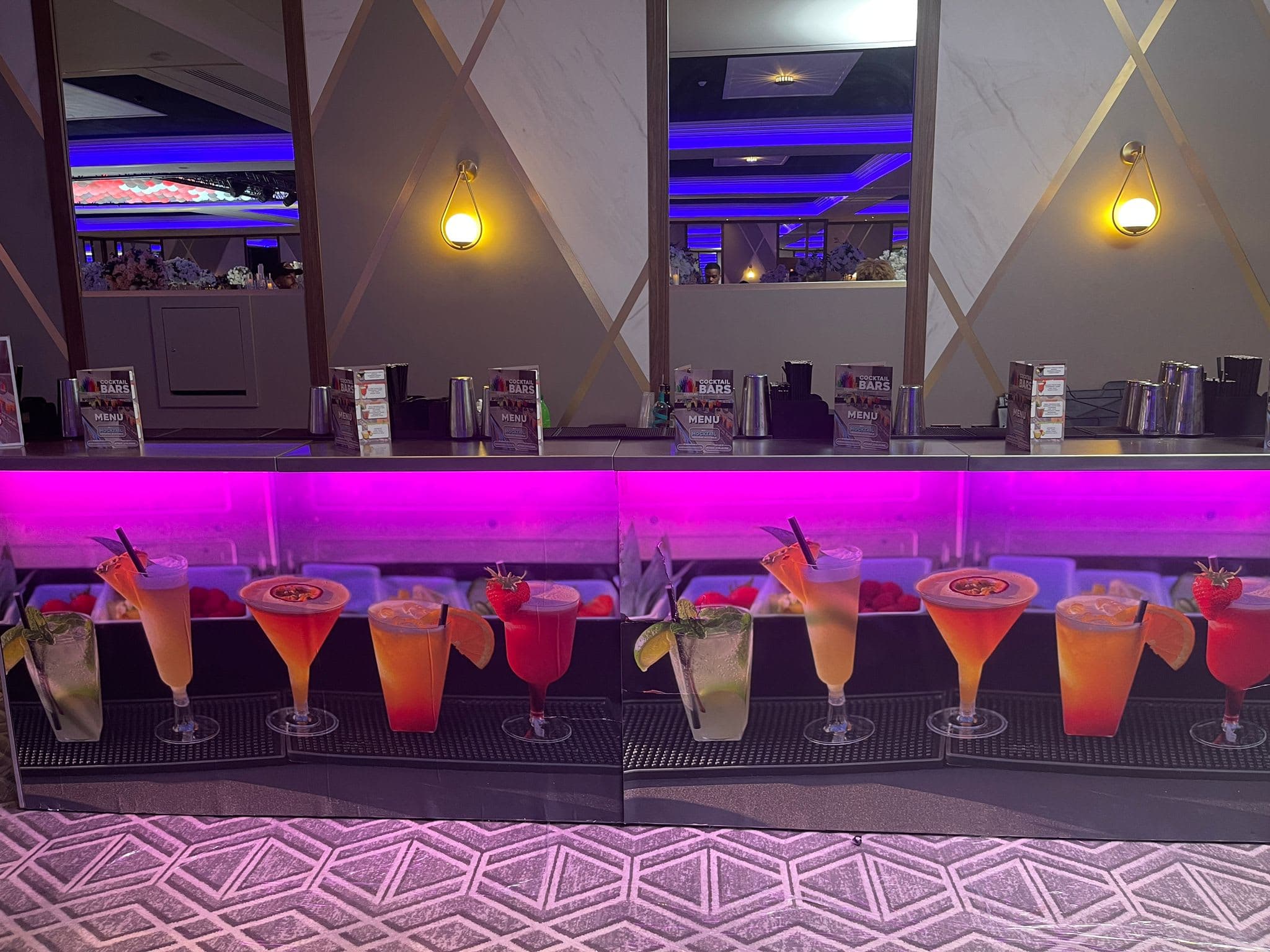 All-inclusive cocktail bar setup